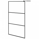 Paravan de duș walk-in negru 115x195 cm sticlă ESG transparentă