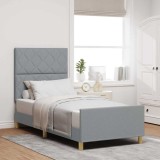 VidaXL Cadru de pat, gri deschis, 100x200 cm, textil