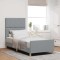 vidaXL Cadru de pat cu headboard Gri deschis 100 x 200 cm țesătură 3344781