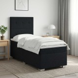 Cumpara ieftin Pat boxspring cu saltea Negru 80 x 200 cm Tesatura