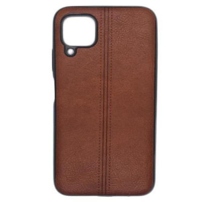 Husa telefon Silicon Huawei P40 Lite Brown Leather foto