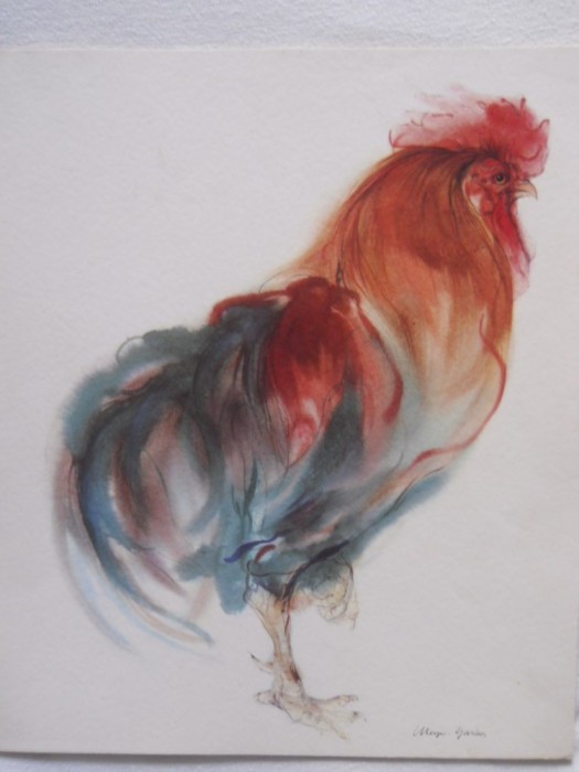 Set 7 gravuri artistice, animale, 31x27cm,semnate in placa Meyer Gasters