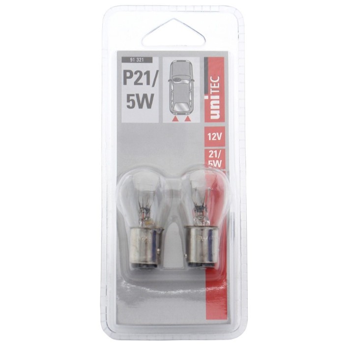 Bec auto pentru pozitie/frana Unitec P21, 5 W, 12 V, set 2 bucati