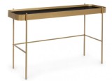 Cumpara ieftin Consola din fier auriu cu blat din sticla neagra Rashida 120.5 cm x 43 cm x 75 h