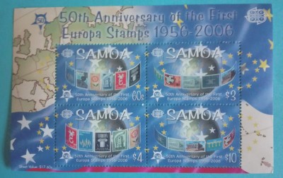 SAMOA -2006 -50 ani prima emisiune EURPOA CEPT- Bloc dant. 4 timbre -MNH foto