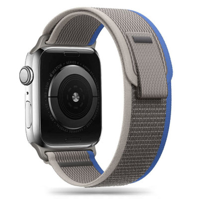 Curea Tech-Protect Nylon pentru Apple Watch 4/5/6/7/8/9/Se/Ultra 1/2 (42/44/45/49 mm) Gri/Albastru foto