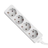 Prelungitor cu 4 prize Schuko, 1,5 m, 10A, 2300W, alb, TED Electric
