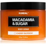 KUNDAL Macadamia &amp; Sugar Cherry Blossom exfoliant din zahar unt de shea 550 g