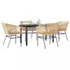 Gossi set mobilier de gradina cu perne 5 piese maro sticla polirattan