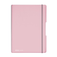Caiet My.book Flex A4 2x40f 80gr Dictando+patratele, Roz Deschis Transparent Cu Logo Alb foto