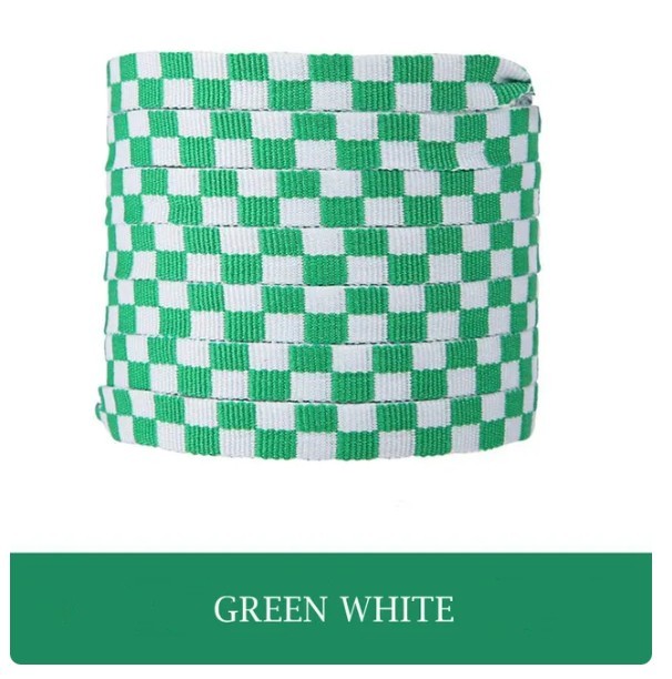 Sireturi Carouri Alb-Verde, 120 cm
