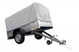 Remorcă 200 x 125 cu prelată gri și cadru și roată Garden Trailer 201 KIPP