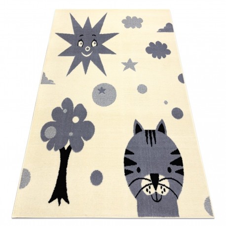 Covor BCF Flash Smile 3992 - Soare cremă / gri, 140x190 cm
