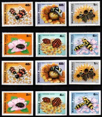 Ungaria 1980, Mi #3405-3410 A+B, dant + ned, fauna, flora, insecte, MNH. 104 &euro;!