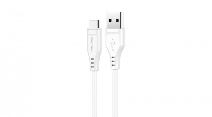 Acefast USB - Cablu USB tip C, 1,2 m, 3A, alb (C3-04-A-C-alb)