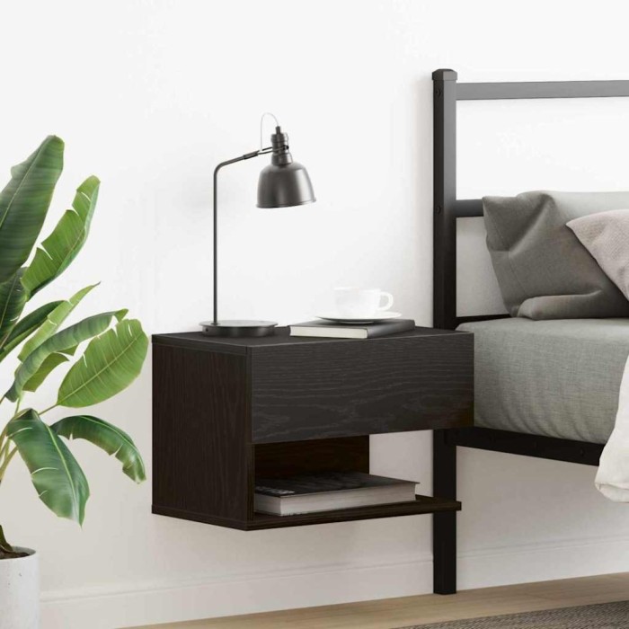 vidaXL Dulap de noapte Stejar negru 46 x 29.5 x 30 cm Lemn compozit