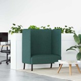 VidaXL Canapea cu spătar &icirc;nalt Verde &icirc;nchis 109x56x121 cm Material textil