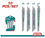 TOTAL - SET LAME FIERASTRAU SABIE PENTRU LEMN SI METAL 150MM, 200MM - 10 BUC PowerTool TopQuality