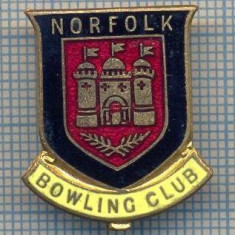 AX 308 INSIGNA BOWLING- NORFOLK - BOWLING CLUB -MAREA BRITANIE