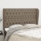 vidaXL Tăblie de pat cu aripioare gri taupe 163x23x118/128 cm textil 3118302