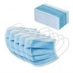 Set 50 bucati masti medicale faciale, uz medical, 3 pliuri, straturi nesterile, EN14683, BFE ≥ 95%