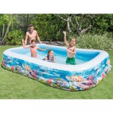Piscina gonflabila Intex Family Pool Center 305x183x56cm, 1050L, design marin, piscina gradina copii, multicolor