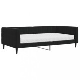 Cumpara ieftin Pat de zi cu saltea, negru, 100x200 cm, catifea