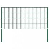 vidaXL Panou de gard cu st&acirc;lpi, verde, 1,7 x 0,8 m, fier