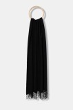 Answear.LAB esarfa de lana culoarea negru, neted