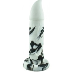 Dildo No.21 Fantasy Beasts, Silicon Premium, Alb/Negru, 21 cm