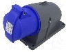 Conector alimentare AC, IEC 60309, IP44, 32A, 250V AC, 3 pini, AMPHENOL - 2CMA193122R1000