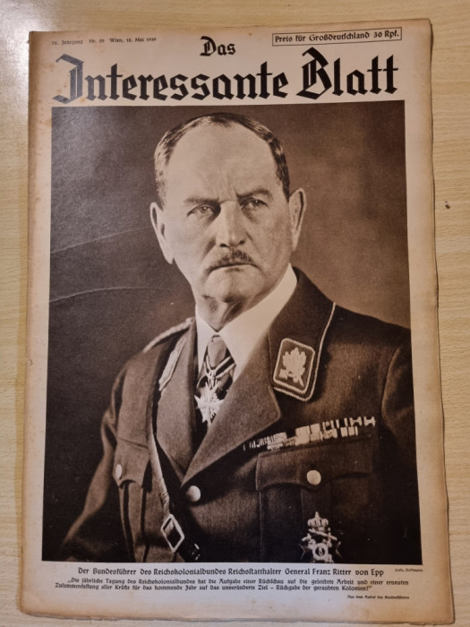 revista nazista austria 18 mai 1939-foto adolf hitler,regele mihai,carol al 2lea