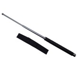 Baston telescopic DEPOX&reg;, Silver Siege, otel inoxidabil, 64 cm, 3 sectiuni, argintiu, husa inclusa