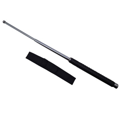 Baston telescopic DEPOX&amp;reg;, Silver Siege, otel inoxidabil, 64 cm, 3 sectiuni, argintiu, husa inclusa foto