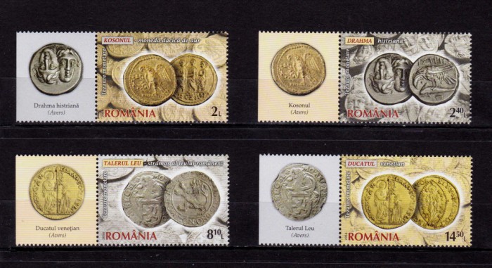 ✅RO 2014 LP 2043 &quot;Colectia numismatica a B.N.R.&quot; serie+viniete(pot diferi !),MNH