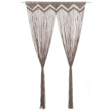 Cumpara ieftin Perdea macrame, gri taupe,140 x 240 cm, bumbac