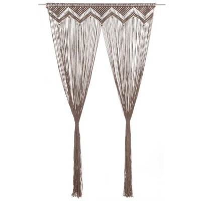 Perdea macrame, gri taupe,140 x 240 cm, bumbac foto