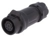 Conector Circular Mama 9 Pini Aurit IP67 LUTRONIC, Plastic, 400V 5A, Carcasa 16, Cablu 3-8.5mm
