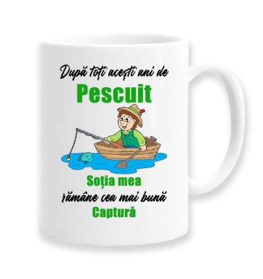 Cana alba personalizata Dupa toti acesti ani de pescuit, INOVATIX&amp;reg;. 330ml foto
