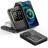 Cumpara ieftin Incarcator wireless ZYTEQ 5 in 1, cu ceas, afisaj temperatura/umiditate, lumina de noapte, Fast Charge 15W, compatibil Qi, Apple, Samsung, negru