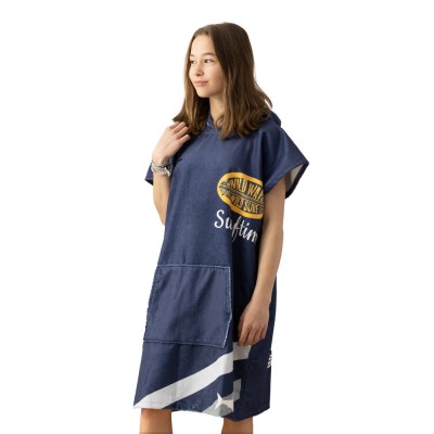Poncho de baie pentru copii Homelevel, 8-13 ani, Multicolor, Bumbac organic, 54934.04.01 foto