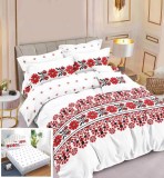 Lenjerie Pat Bumbac cu Elastic 6 Piese Imprimeu 180x200cm (diverse culori: negru, alb, rosu, gri, albastru, verde)