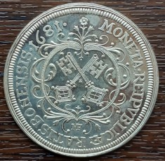 (A184) MONEDA DIN ARGINT - REPRODUCERE TALER 1681 REGENSBURG - 1974, AG 1000