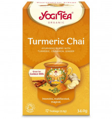 Ceai bio cu Turmeric (curcuma), 17 pliculete 34g Yogi Tea foto