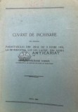 CUV&Acirc;NT DE &Icirc;NCHINARE CU OCAZIA PARASTASULUI DIN ZIUA DE 9 IUNIE 1935 , LA MORMANTUL LUI GH . LAZAR , DIN AVRIG - 1935 - Miltiade CONST. ($S35)
