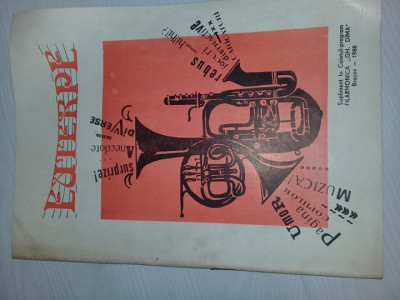 Revista/Supliment la Caietul program Filarmonica GH.DIMA Brasov 1988,,EUTERPE,, foto