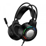 Casti Gaming 3.5mm Borofone BO112 Wave, RGB, 2m, Negre