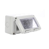 Cadru aparent Gewiss System GW27044, 4 module, IP55, gri, pentru priza / intrerupator