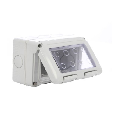 Cadru aparent Gewiss System GW27044, 4 module, IP55, gri, pentru priza / intrerupator foto