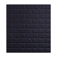 Tapet 3D Black design perete modern din caramida in relief, Autoadeziv , 77x70 cm